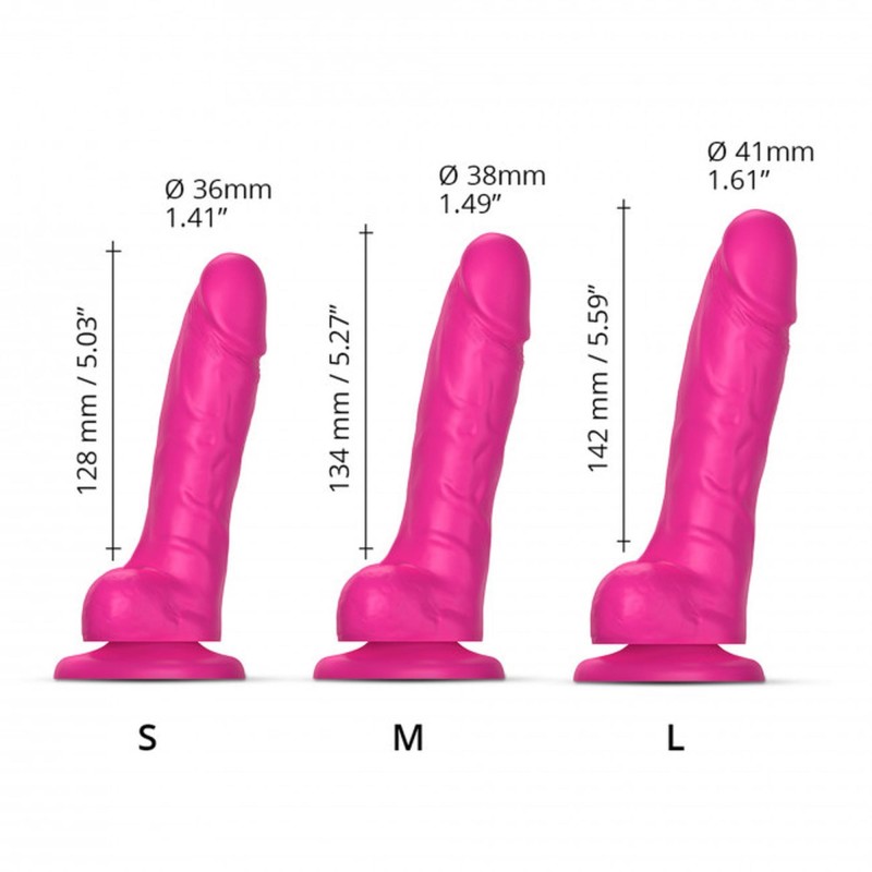 Realistyczne dildo sliding skin fushia s